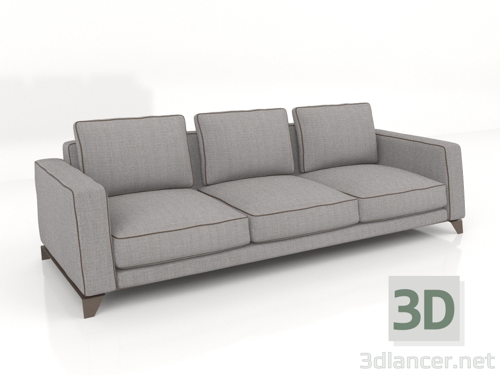 3d model 3-seater sofa (B129) - preview