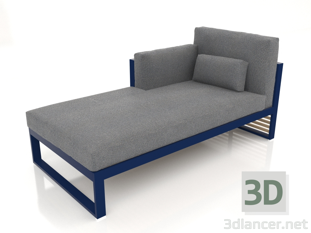 3d model Modular sofa, section 2 left, high back (Night blue) - preview