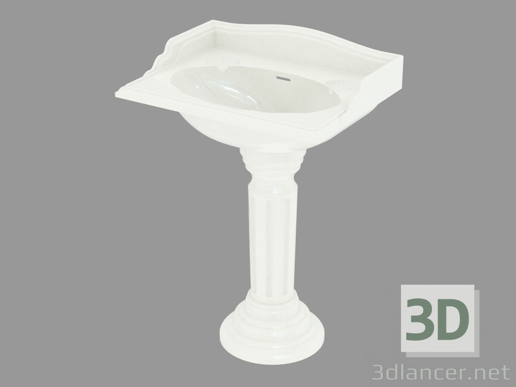 modello 3D lavello in ceramica Cambridge - anteprima