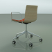 3D Modell Stuhl 0335 (5 Rollen, mit Armlehnen, LU1, mit Frontverkleidung, gebleichter Eiche) - Vorschau