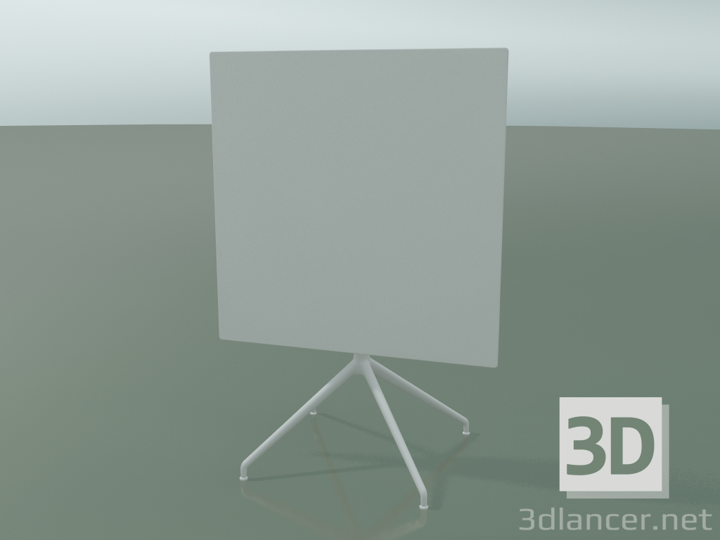 3D modeli Kare masa 5742 (H 72.5 - 79x79 cm, katlanmış, Beyaz, V12) - önizleme