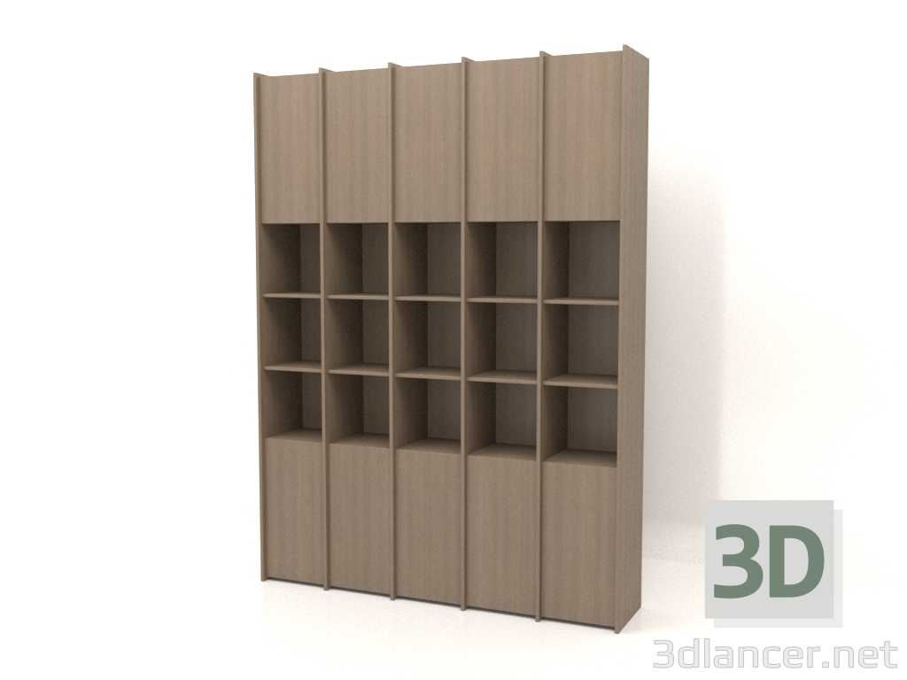 modello 3D Scaffalatura modulare ST 07 (1908x409x2600, grigio legno) - anteprima