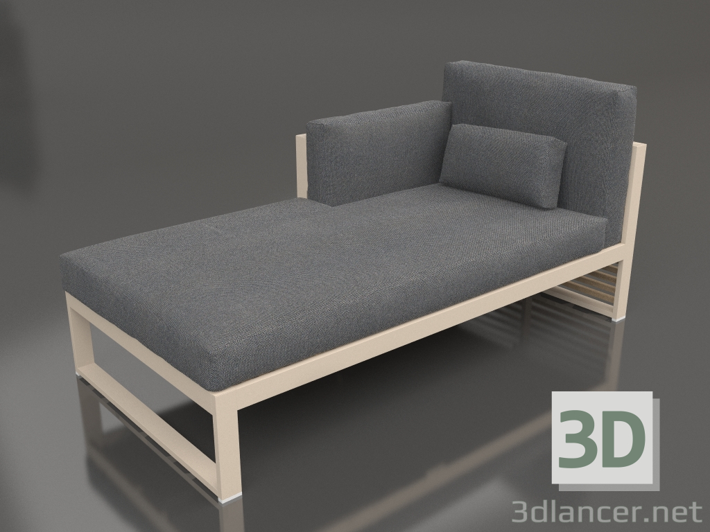 3D modeli Modüler kanepe, sol bölüm 2, yüksek arkalık (Kum) - önizleme