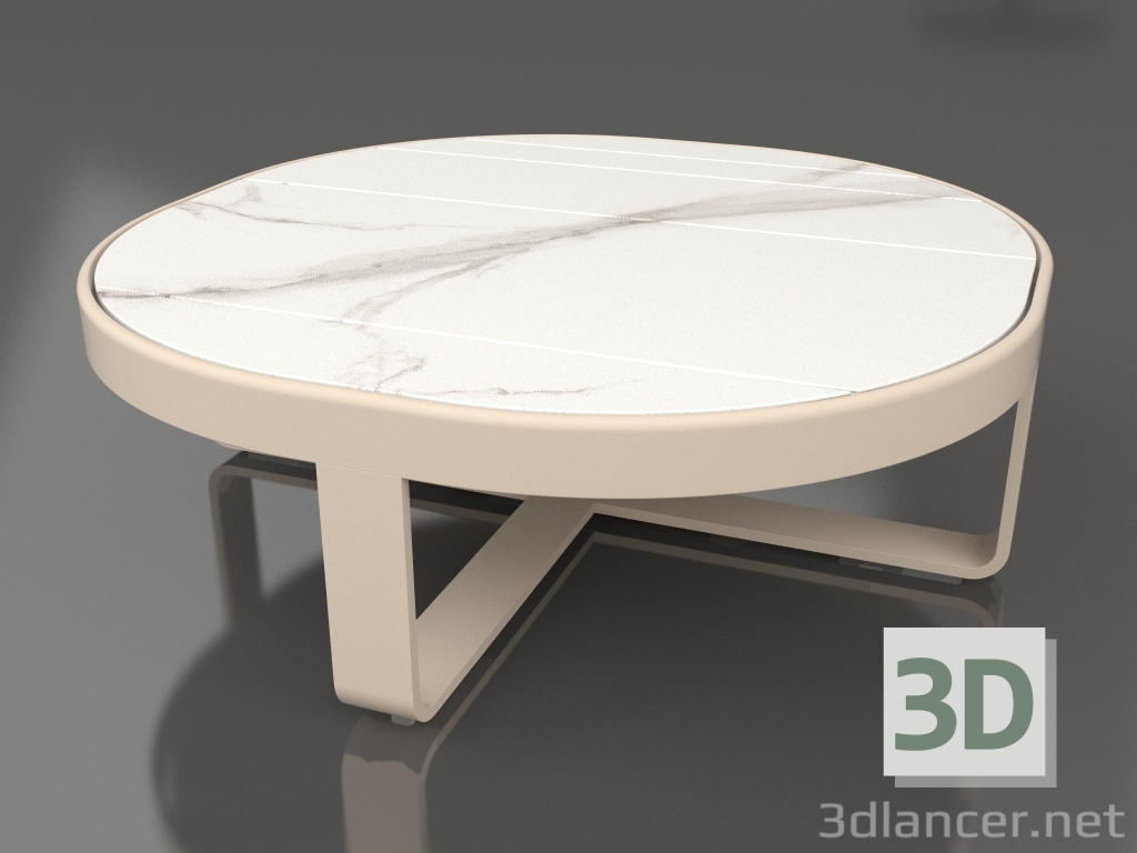 3d модель Кофейный столик круглый Ø90 (DEKTON Aura, Sand) – превью