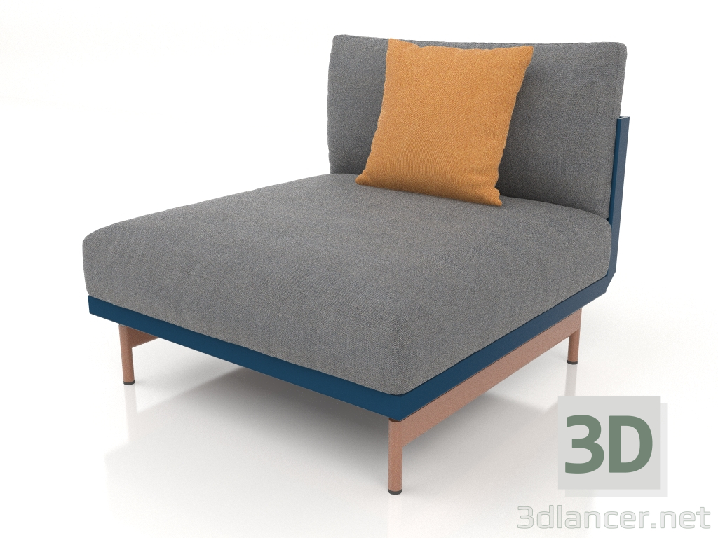 modèle 3D Module canapé, section 3 (Gris bleu) - preview