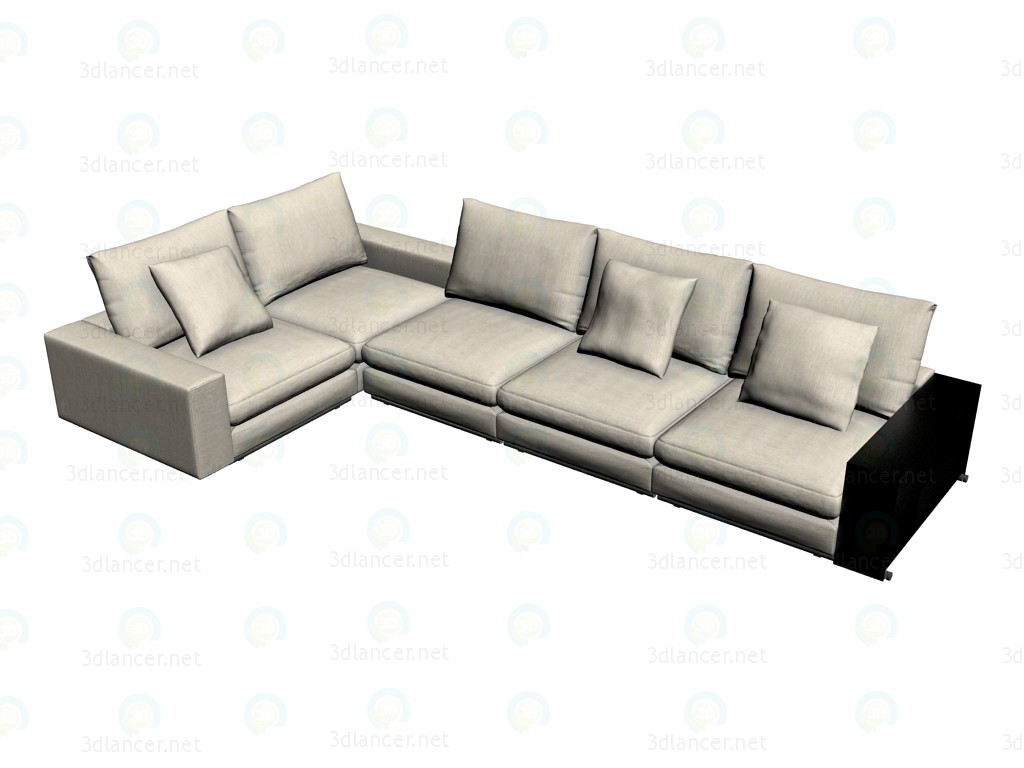 modello 3D Modulare divano - anteprima
