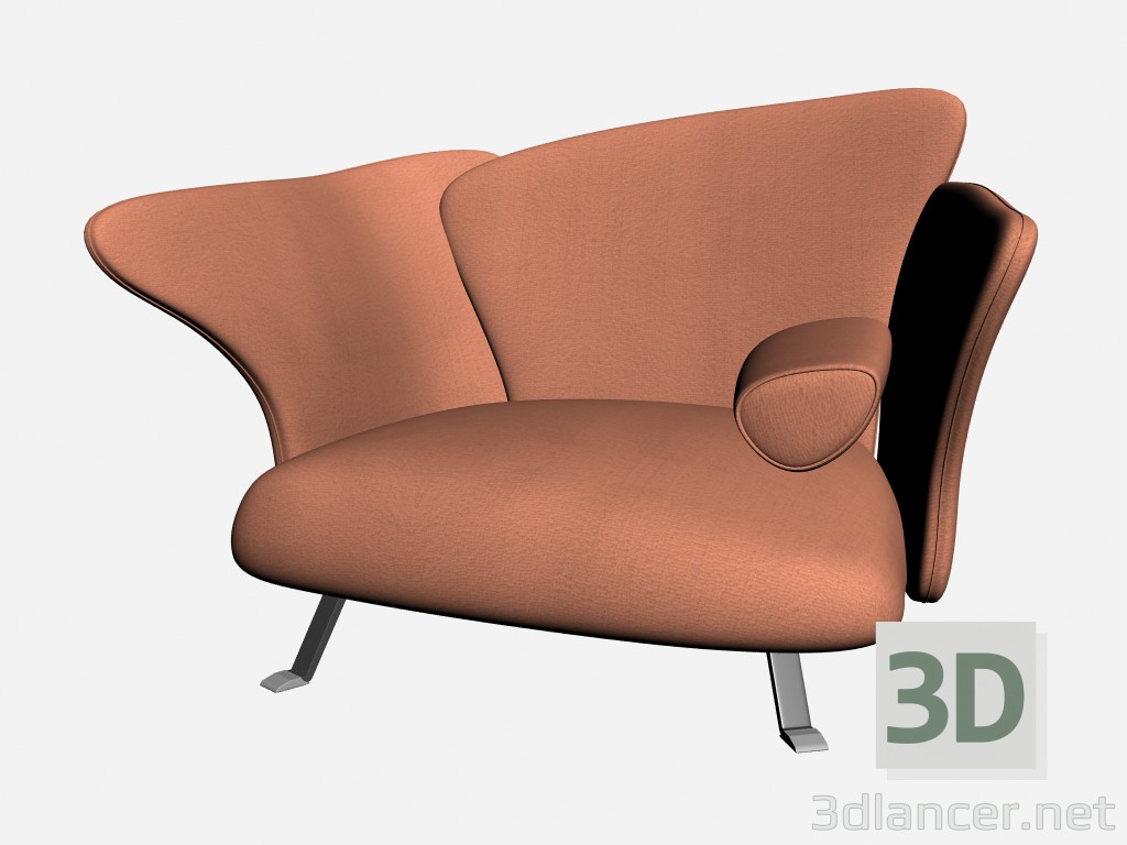 modello 3D Bambino sedia fiore poltroncina - anteprima
