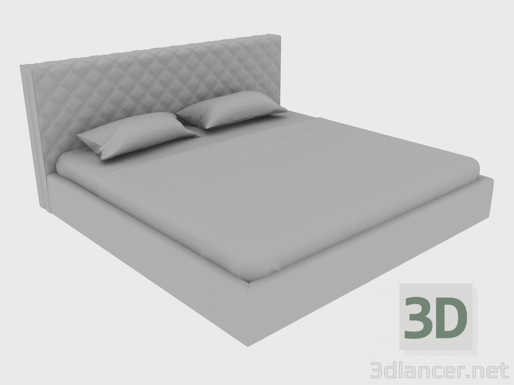 modèle 3D Lit double HELMUT BED 200 (223x225xh106) - preview