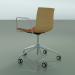 Modelo 3d Cadeira 0335 (5 rodízios, com braços, LU1, com acabamento frontal, carvalho natural) - preview