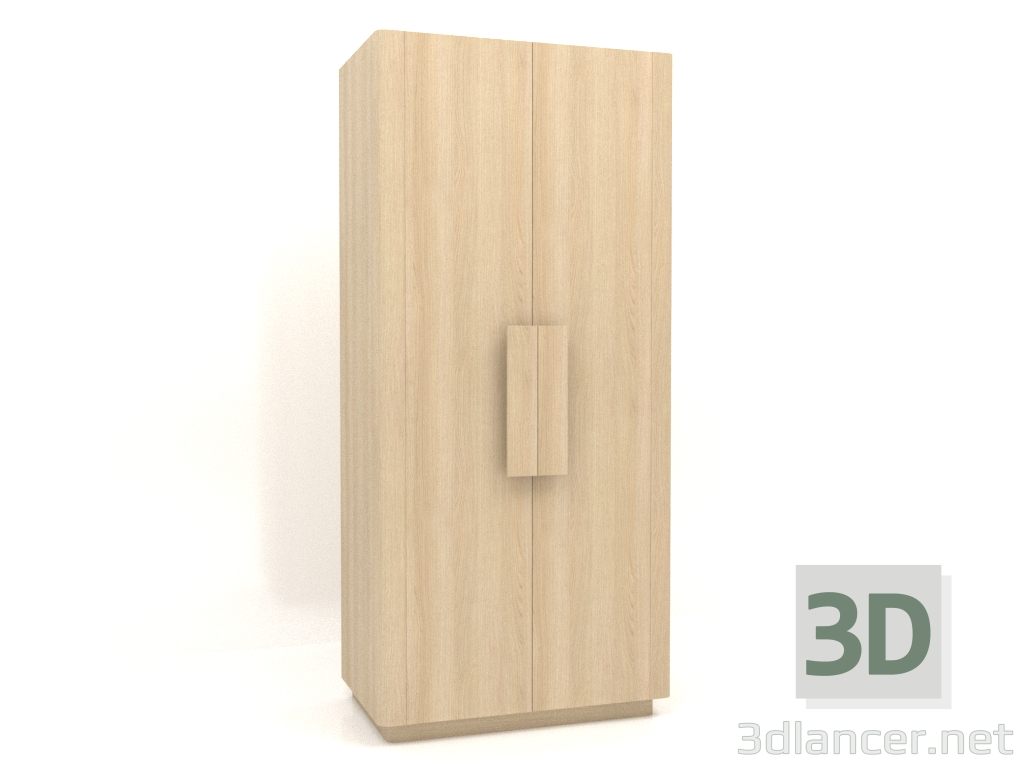 3d model Wardrobe MW 04 wood (option 1, 1000x650x2200, wood white) - preview