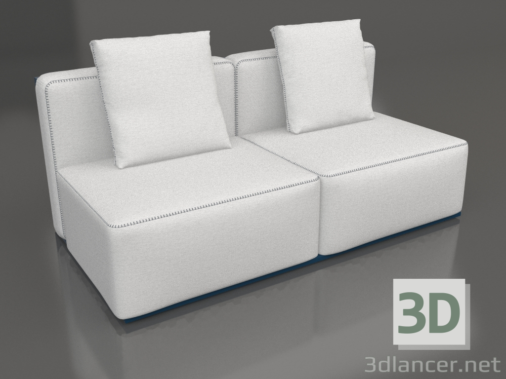 modèle 3D Module canapé, section 4 (Gris bleu) - preview