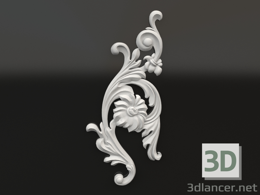 3d model Decorative plaster element DE 014 A (548х239) - preview