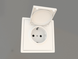 Schuko earthed socket with cover (16A, 250V, screw-on, matt white, DA45433) R98