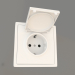 3d model Schuko earthed socket with cover (16A, 250V, screw-on, matt white, DA45433) R98 - preview