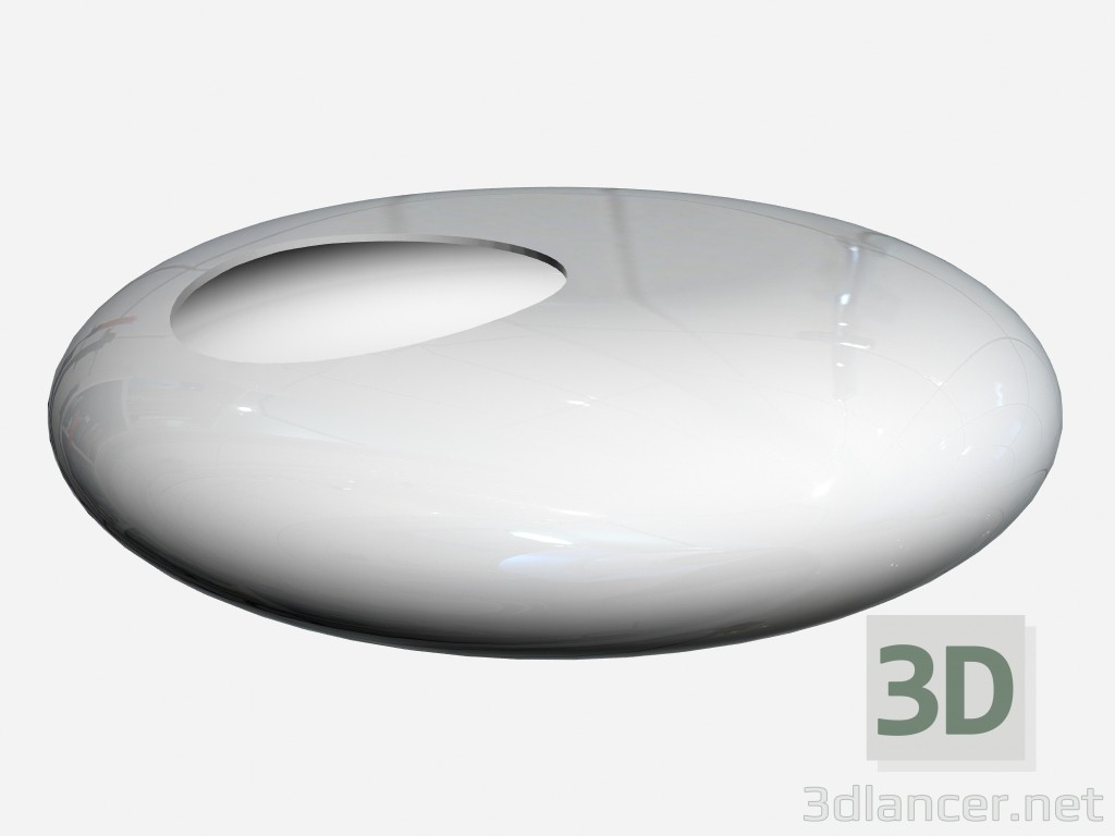 3D modeli Dekoratif kase beyaz art deco kase Bisanzio beyaz crecle - önizleme