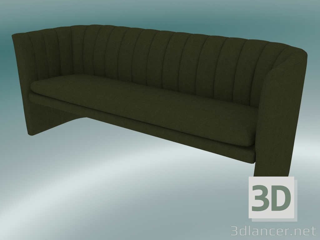 modello 3D Mocassino triplo divano (SC26, H 75cm, 185x65cm, Velvet 2 Pine) - anteprima