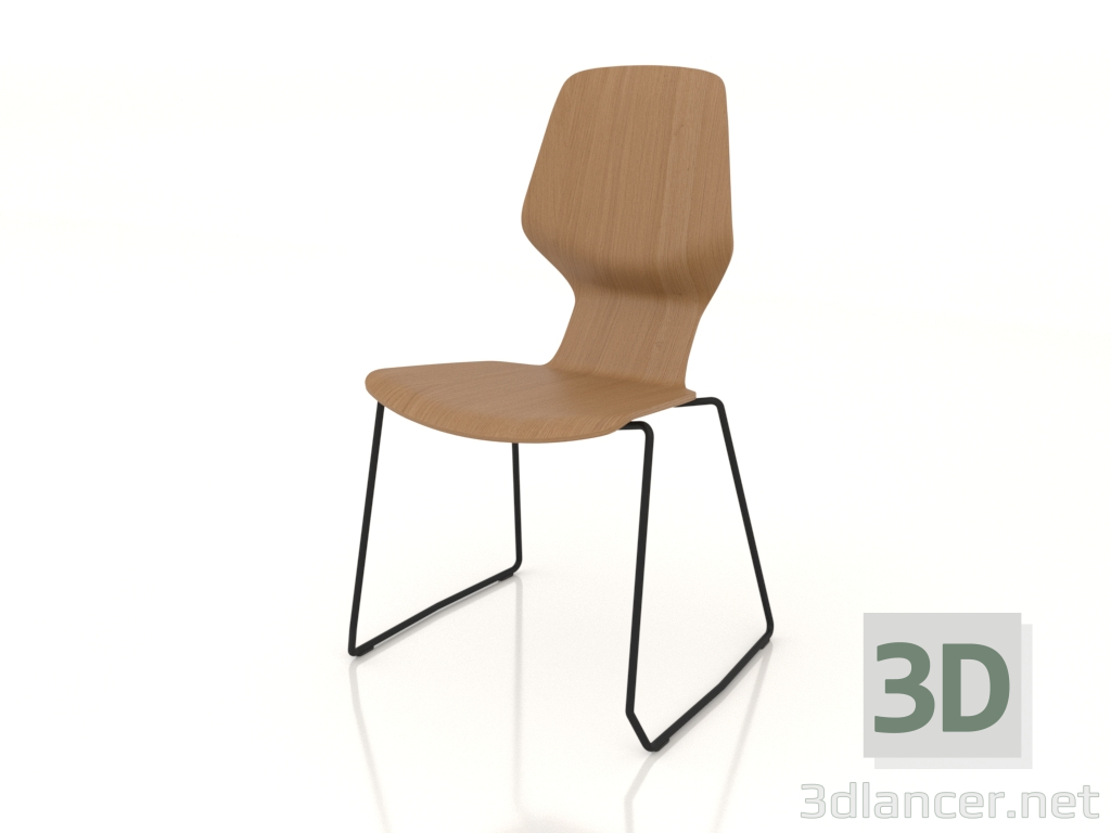 3d model Silla sobre toboganes D12 mm - vista previa