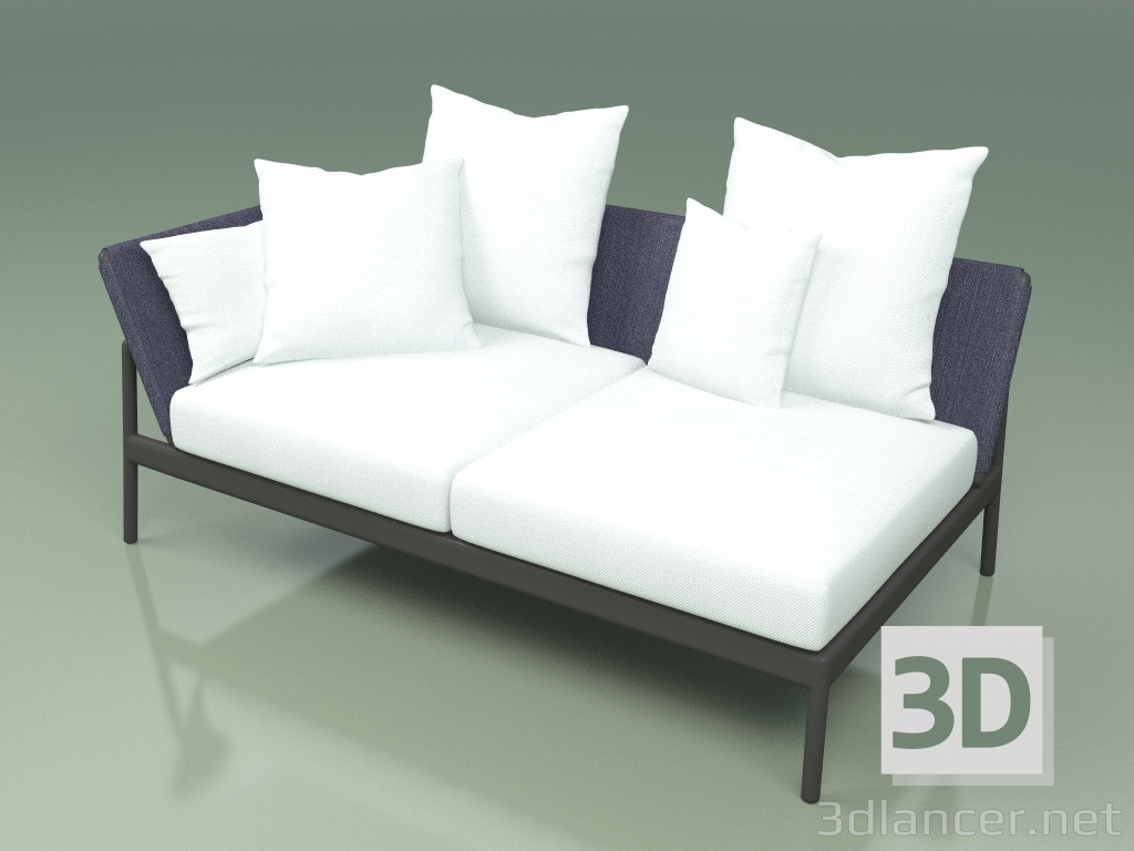 Modelo 3d Módulo de sofá à direita 004 (Metal Smoke, Batyline Blue) - preview