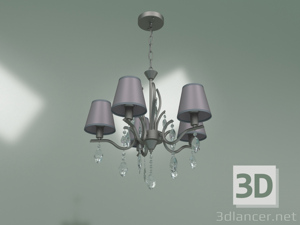 3d model Pendant chandelier 10089-5 (satin nickel - clear crystal Strotskis) - preview
