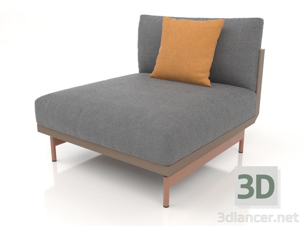 3d model Módulo sofá, sección 3 (Bronce) - vista previa