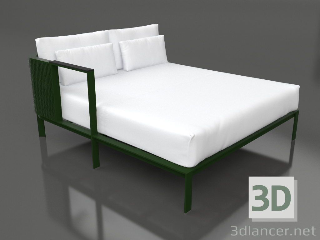 modèle 3D Module canapé XL, section 2 droite (Vert bouteille) - preview