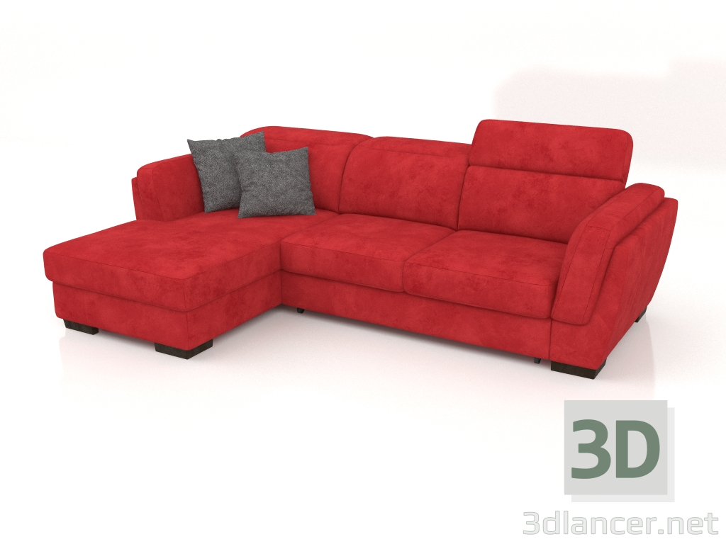 modello 3D Divano Kelly con pouf (Brunei 23) - anteprima