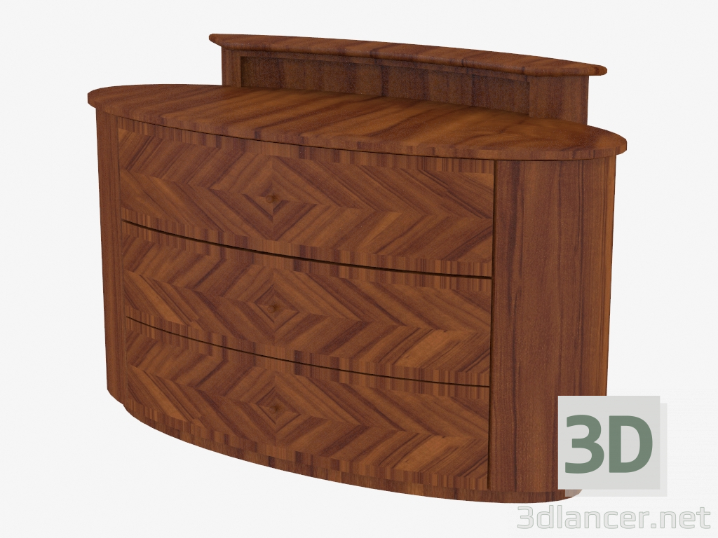 3D Modell Nachttisch mit drei Schubladen (Art. JSB 1203) - Vorschau
