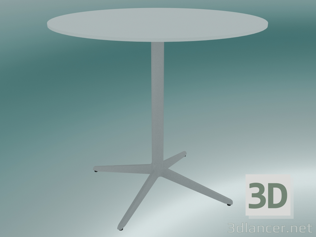 3D Modell Tisch MISTER X (9507-01 (Ø80cm), H 73cm, weiß, weiß) - Vorschau