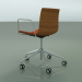 3D Modell Stuhl 0335 (5 Rollen, mit Armlehnen, LU1, mit Frontverkleidung, Teak-Effekt) - Vorschau