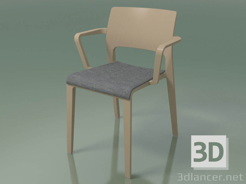 3D Modell Stuhl mit Armlehnen und Polsterung 3606 (PT00004) - Vorschau