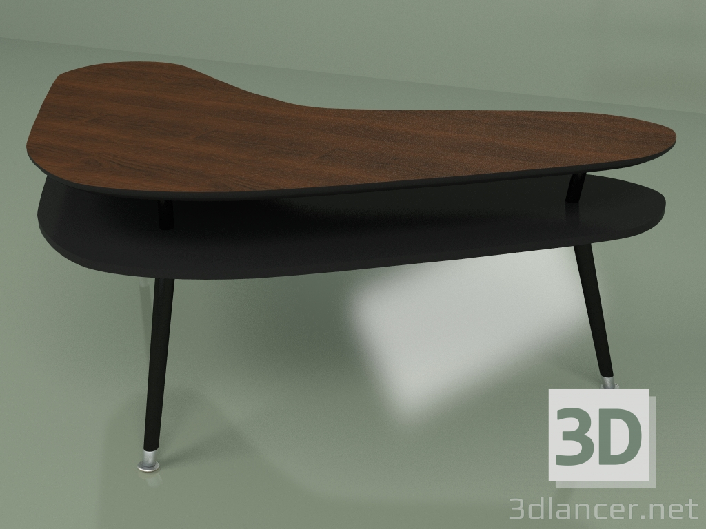 modello 3D Tavolino Boomerang (nero) - anteprima