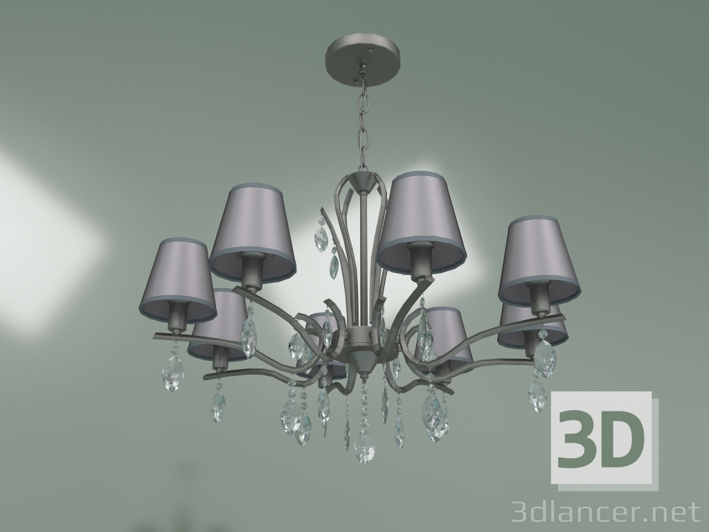 3d model Pendant chandelier 10089-8 (satin nickel - clear crystal Strotskis) - preview
