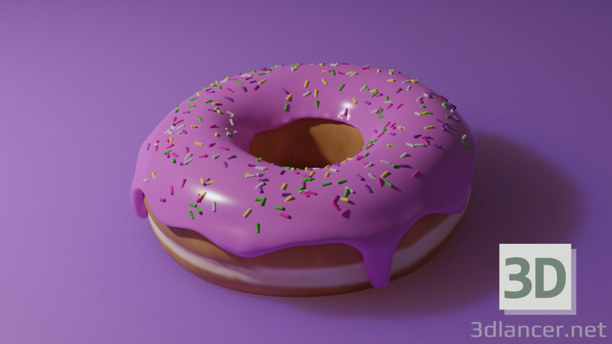 3d sweet donut model buy - render