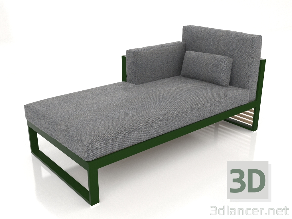 3D modeli Modüler kanepe, sol bölüm 2, yüksek arkalık (Şişe yeşili) - önizleme
