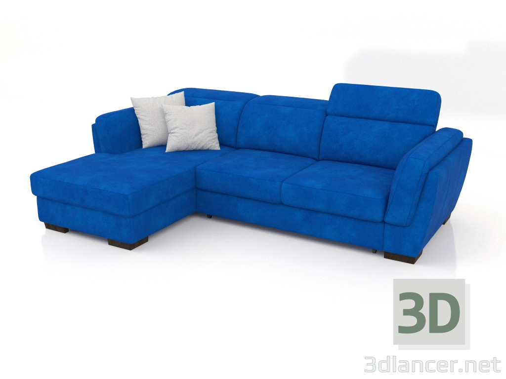 modello 3D Divano Kelly con pouf (Brunei 35) - anteprima