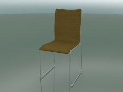 Chair with high backrest on sled, with fabric upholstery (108)