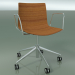 3D Modell Stuhl 0352 (5 Räder, mit Armlehnen, LU1, ohne Polsterung, Teak-Effekt) - Vorschau