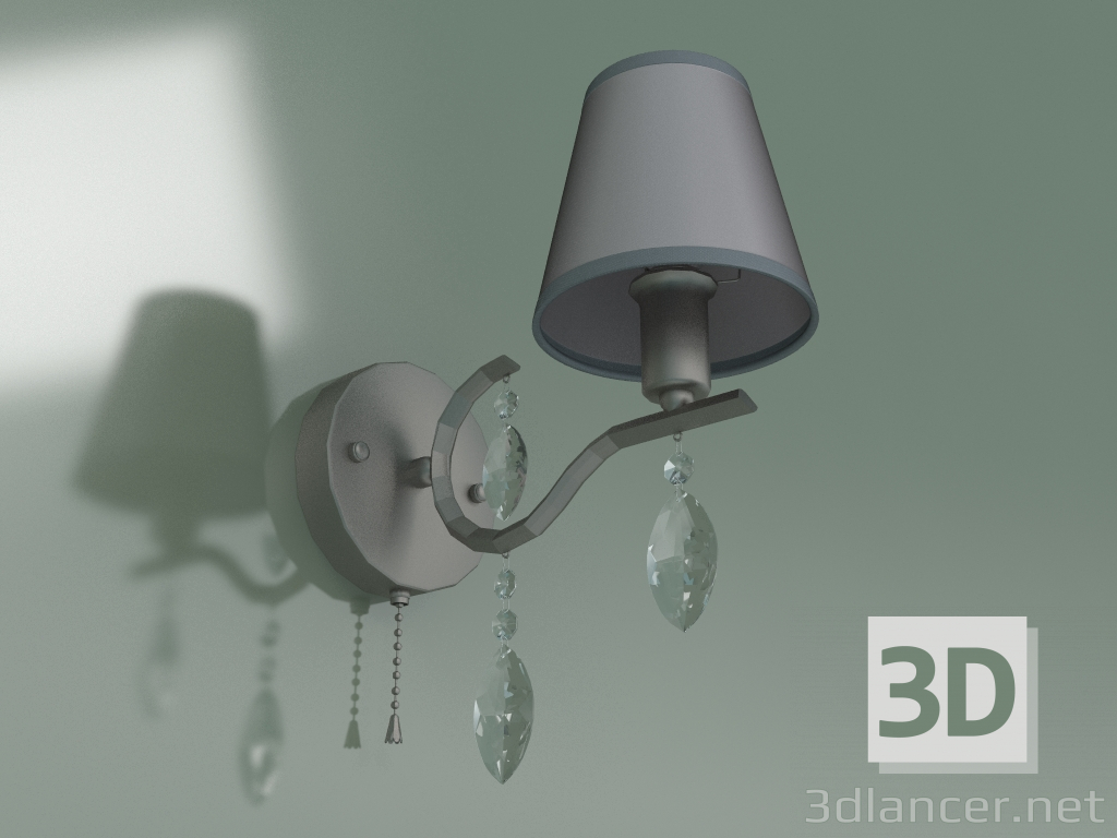 modello 3D Applique 10089-1 (nichel satinato - Strotskis cristallo trasparente) - anteprima