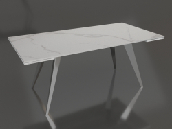 Table pliante Ramses 180-250 (pliée, marbre blanc-chrome)