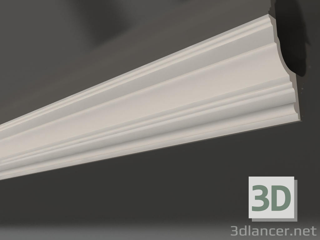 3d model Plaster ceiling cornice smooth KG 079 (150x74) - preview