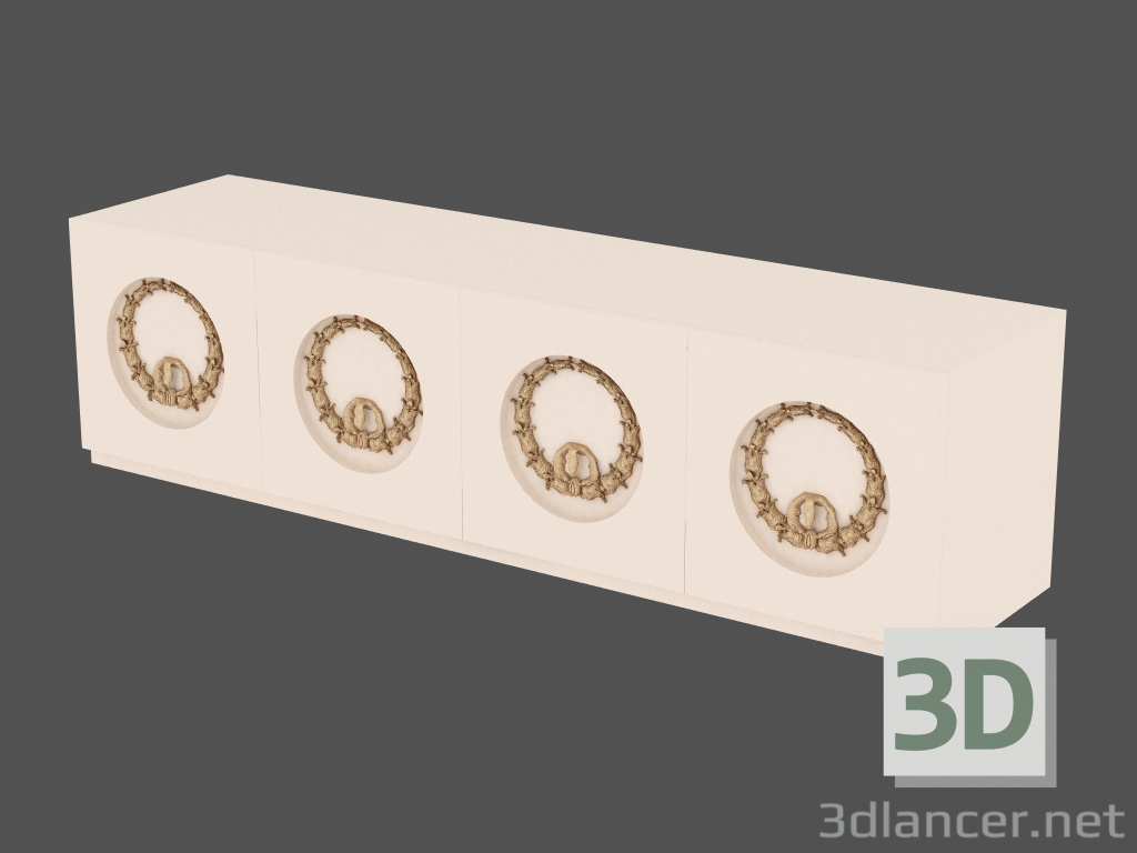 3D modeli Açık Büfe 4 Kapılı (Açık) - önizleme