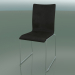 3D Modell Stuhl mit hoher Rückenlehne auf Schlitten, mit Lederpolsterung (108) - Vorschau
