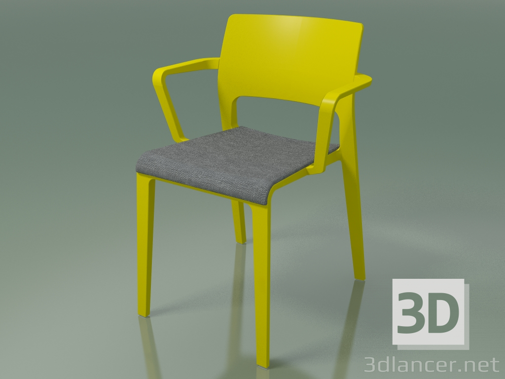 modello 3D Sedia con braccioli e tappezzeria 3606 (PT00002) - anteprima