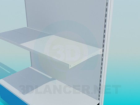 3d модель Стеллаж пристенный металлический – превью 3d модель Стеллаж пристенный металлический – превью