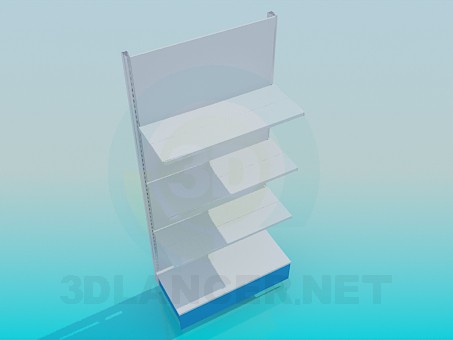 3d модель Стеллаж пристенный металлический – превью 3d модель Стеллаж пристенный металлический – превью