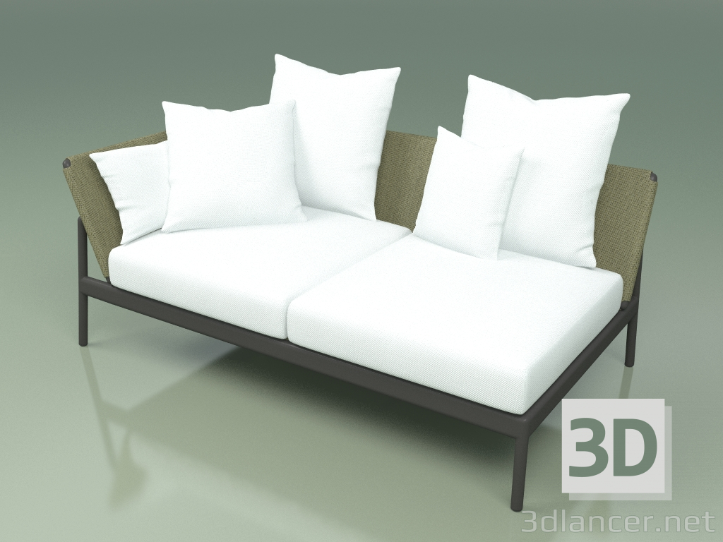 Modelo 3d Módulo de sofá à direita 004 (Metal Smoke, Batyline Olive) - preview