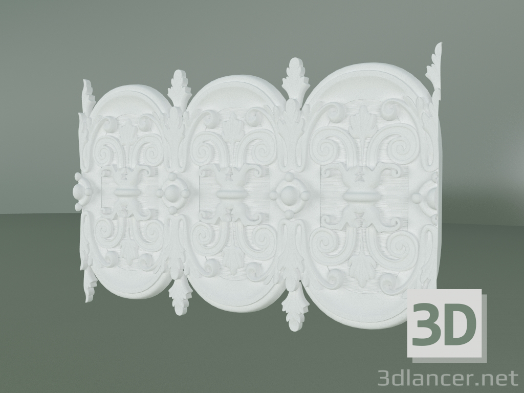 modello 3D Fregio in gesso con ornamento F010 - anteprima