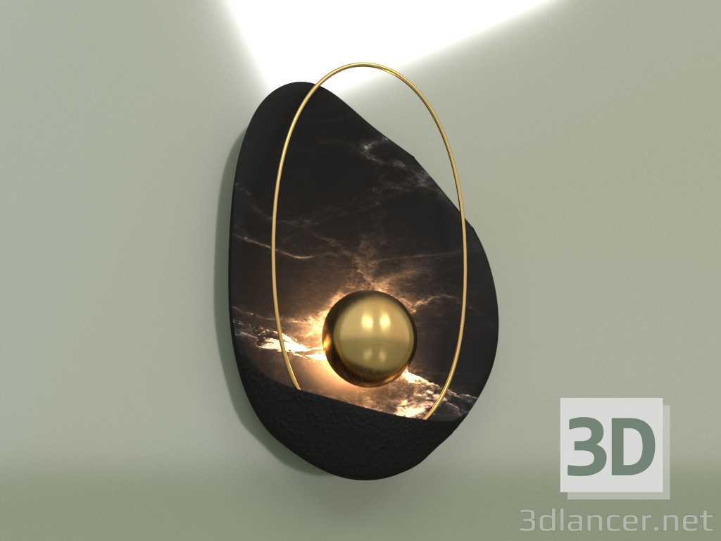 modello 3D Lampada da parete SHELL 3000K BK 10019 - anteprima