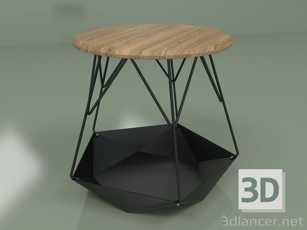 modello 3D Tavolo KRATER Wood (frassino rustico) - anteprima
