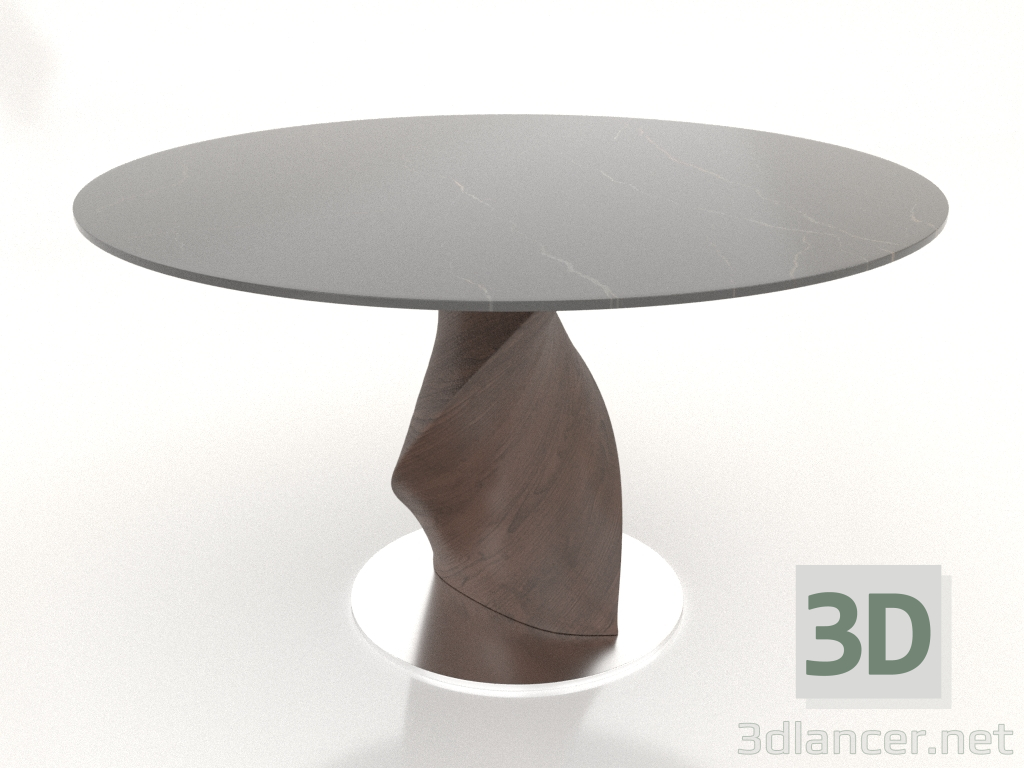 modello 3D Tavolo Niagara 120 (noce ceramica nero) - anteprima